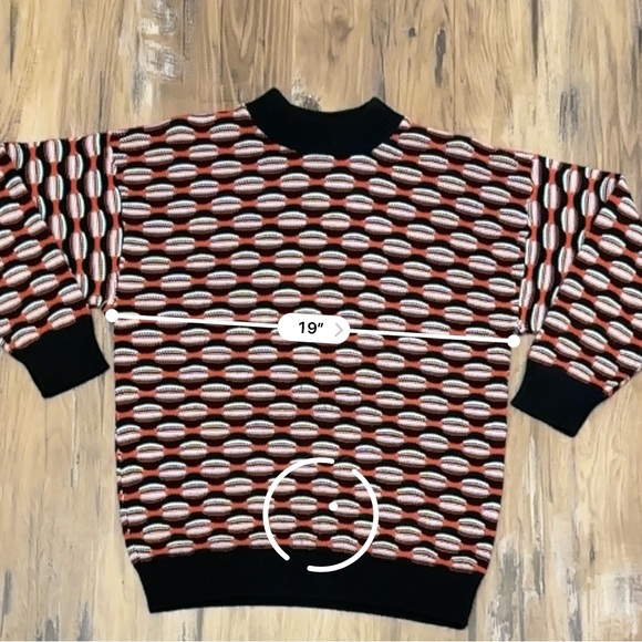 VTG 80s 90s Retro Red & Black Textured Knitted Sweater - Picture 8 of 9